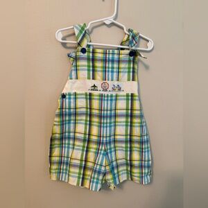 Strasburg Colorful Plaid Fair Print Shortalls